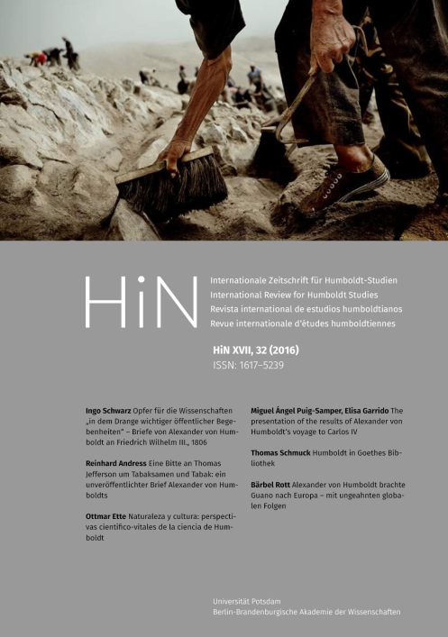 Cover of HiN XVII, 32 (2016)