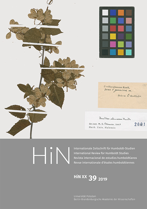 Cover von HiN XX, 39 (2019)